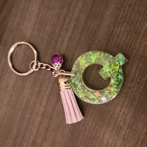 "Q" Resin Keychain
